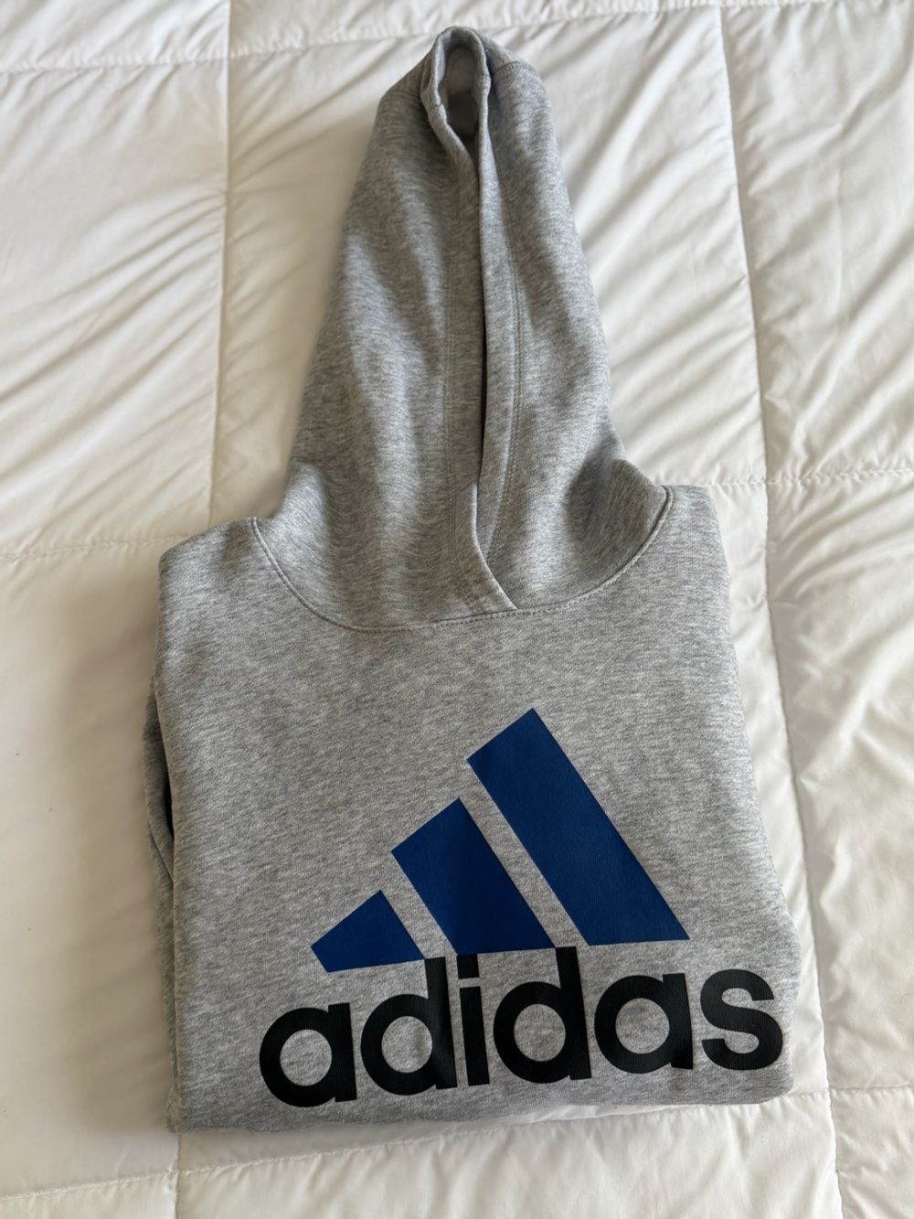 adidas Gray Crewneck Sweater with Blue Logo